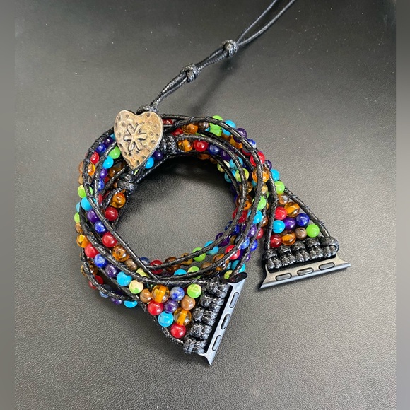 multi color beaded wrap band for Apple watch 41mm - Picture 1 of 7
